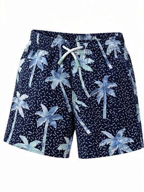 Toddler Boys’ 2T Swim Shorts • Tropical Palm Print • BNWT